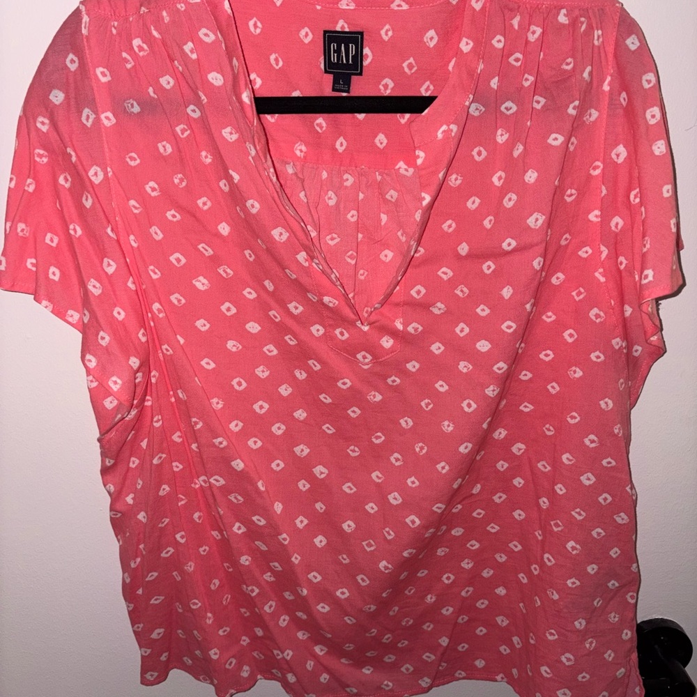 GAP Pink Flutter Sleeve Blouse